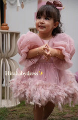 Anka Fırfır Etekli Bebek Abiyesi