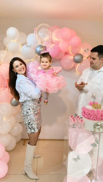 Elysian Koleksiyonu Şeker Pembe Lüx Prenses Abiyesi