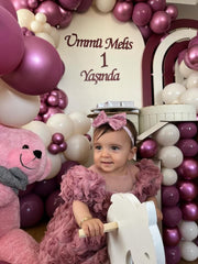 Pul Payet Fiyonk Pudra Güllü Bebek Abiyesi