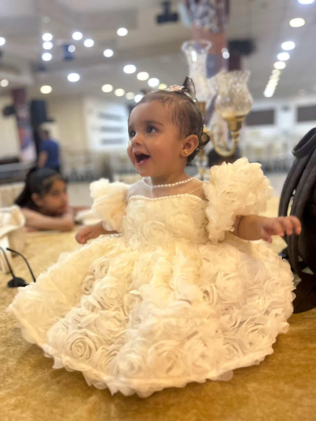 Gülçiçek Güllü Krem Bebek Abiyesi