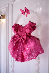 Prenses Para Payet Pembe Bebek Abiyesi